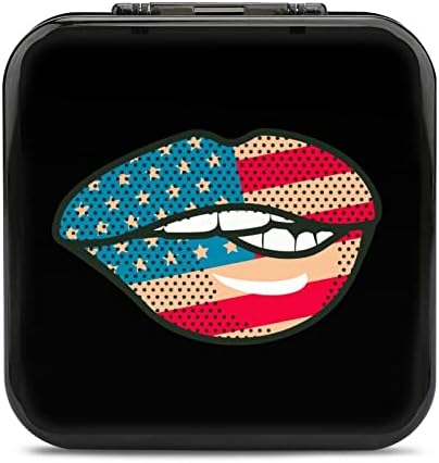 מארז משחקי דגל שפתיים אמריקאי למתג מתג דפוס מותאם אישית מתג Lite Lite תיבת אחסון ניידת עם 24 חריצי כרטיס משחק