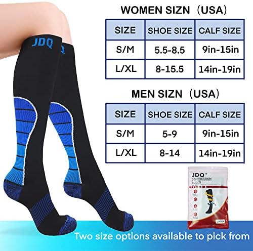 גרבי דחיסה של JDQ לנשים וגברים, מחזור 20-30 ממ מגהג, גרביים גבוהות בברך, התמיכה הטובה ביותר לסדרת