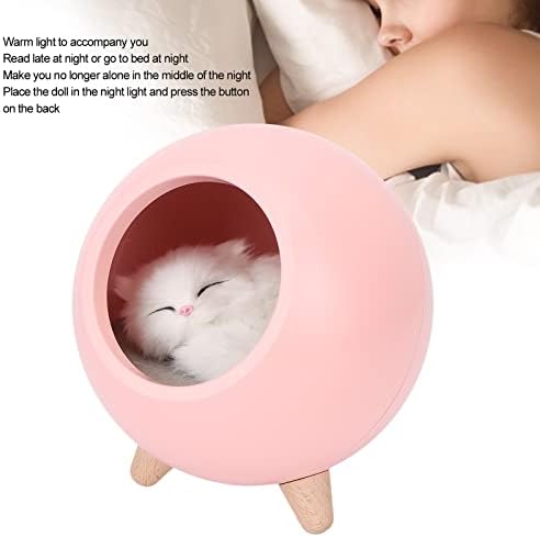 מנורת לילה אוטסן, 1200 מיליאמפר / שעה טעינת מנורת שינה חמה עם בובת חתול לילדים לחדר שינה