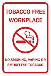 סימנים של דיוקן Bylita דיוקן עגול טבק במקום עבודה ללא עישון, אדי או שלט טבק ללא עישון - גדול