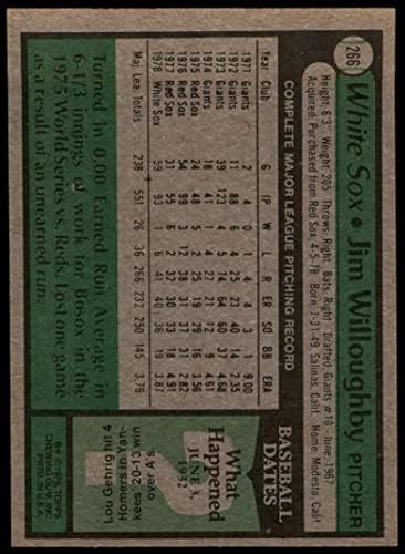 1979 Topps 266 Jim Willoughby Chicago White Sox Ex/Mt White Sox