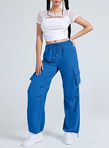 מכנסי מצנח Allytok לנשים Y2K מכנסי מטען רחבים עם כיסים שרוך מכנסי בגדי רחוב
