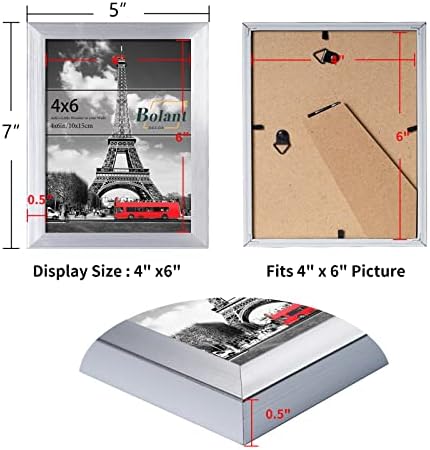 מסגרות תמונה 4x6 סט מסגרת מקצועית מודרנית עם זכוכית מחוסמת, תמונות תצוגה 4x6 עם מחצלת או 5x7 ללא מחצלת,
