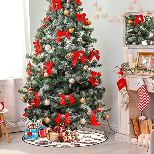 MNSRUU חצאית עץ חג המולד מחצלת עץ עץ אטום למים להגנה על רצפה, קישוטים לפאגים לחג המולד, 28.3 אינץ '