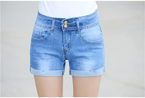 מכנסיים קצרים במצוקה מזדמנת של Jeke-DG, חור נקרע במותניים קרועות מכנסי ג'ינס קצרים שוליים מקופלים
