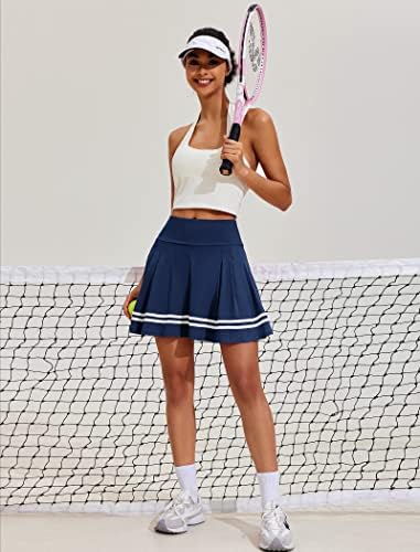 חצאית טניס קפלים בפסקה נשים גולף אתלטי גולף סקורט פעיל מכנסיים קצרים ספורט תלבושות ספורט אימון