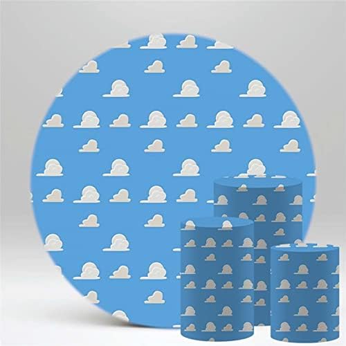 שמיים כחולים עננים לבנים הדום כיסוי לילדים מסיבת יום הולדת קישוט מקלחת תינוק צילינדר כיסוי מעגל