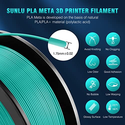Sunlu Rainbow Silk Silk Pla+ נימה מדפסת תלת מימדית ו- PLA Meta Black, דפוס תלת מימד PLA+ נימה