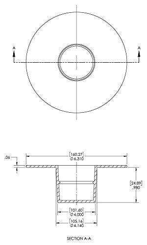 Caplugs Z1181AH1 מגן אוגן שסתום פלסטיק. גודל נומינלי 4 רוחב אוגן 6.310 FLGV-118, PE-LD, גודל נומינלי