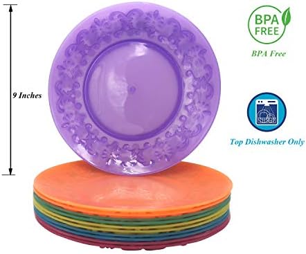 צלחות ארוחת ערב מפלסטיק לשימוש חוזר BPA בחינם 9 אינץ