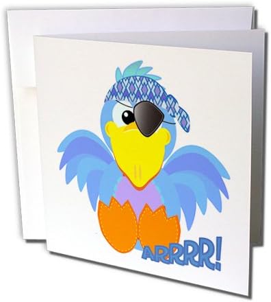 חמוד גופקינס פיראט ציפור כחולה קריקטורה-כרטיס ברכה, 6 על 6 אינץ', יחיד