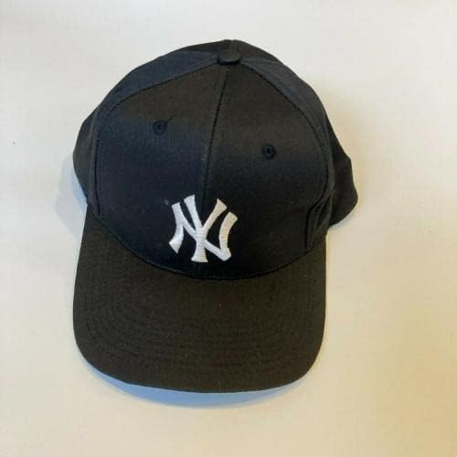 האנק באואר מוס סקווברון דון לארסן רון גוידרי חתום על ניו יורק ינקי כובע JSA - כובעים עם חתימה
