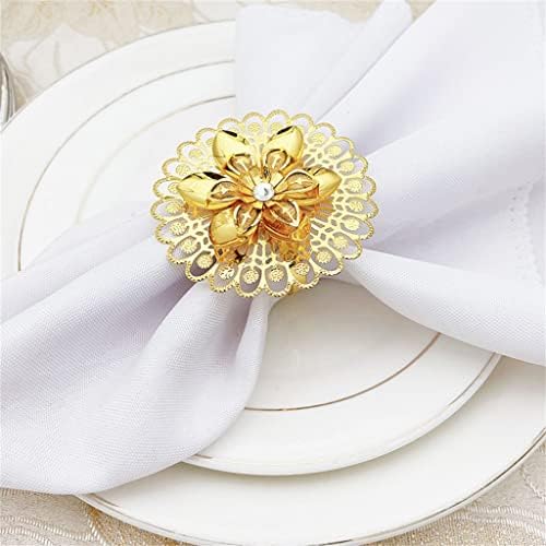 XJJZS 4 צלחת פרחים עם אבזם מפיות לציוד לקישוט שולחן מסיבות לחתונה
