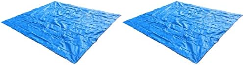 2 יחידות צל חופה קמפינג מחצלת טביעת רגל קרקע מקלט טארפ עבור גשם אוהל שמשיה שמיכת כחול חיצוני חיצוני אוהל חיצוני