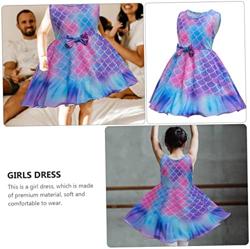 Kesyoo 1pc מקשה אחת לבנות שמלת שמלה לריקוד גנזים חצאית חצאית שרוולים ללא שרוולים מתעמלת גנזים