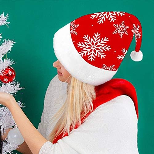 חג המולד סנטה כובע, יפה חג המולד פתית שלג חג המולד חג כובע למבוגרים, יוניסקס נוחות חג המולד כובעי לשנה חדשה חגיגי