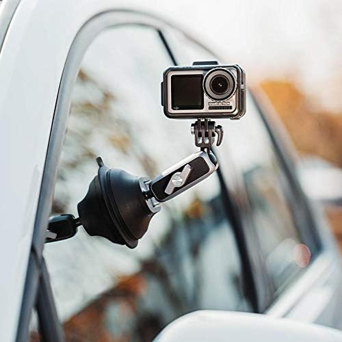 כוס היניקה של PGYTECH תואמת למצלמות פעולה DJI, GoPro, Insta360 - עם 360 ראש כדור כפול ומגיע עם ¼ אינץ
