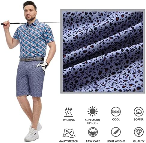 מ 'מלרג גולף מכנסיים גברים הדפסת מהיר יבש 10 תפר למתוח מותניים שטוח קדמי להגמיש מקרית גברים של
