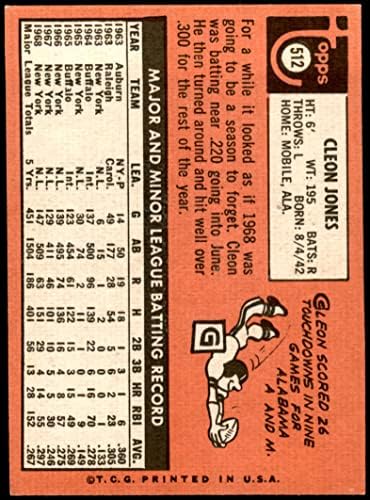 1969 Topps 512 Cleon Jones New York Mets Ex Mets