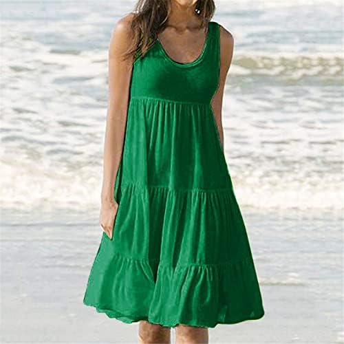 שמלות קיץ של FQZWONG לנשים 2022, חופשת חוף מזדמנת טרנדית טרנדית זורמת ללא שרוולים זורמת שמלות הטרופיות הוואי