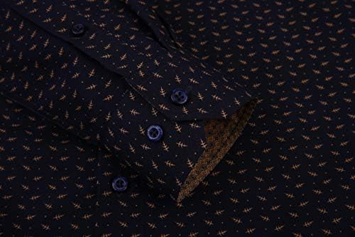 אלכס ונדו חולצות שמלה מודפסות לגברים שרוול ארוך חולצת כפתורים רגילה