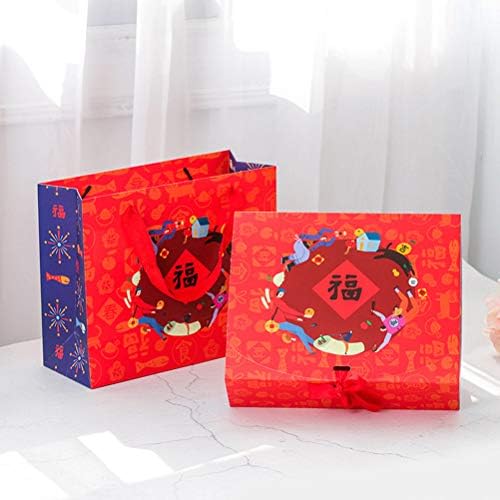 6 יחידות הסיני חדש שנה אריזת מתנה אריזת מקרה מתנות תיק נייר מיכל אחסון פאוץ ספקי צד גדול גודל