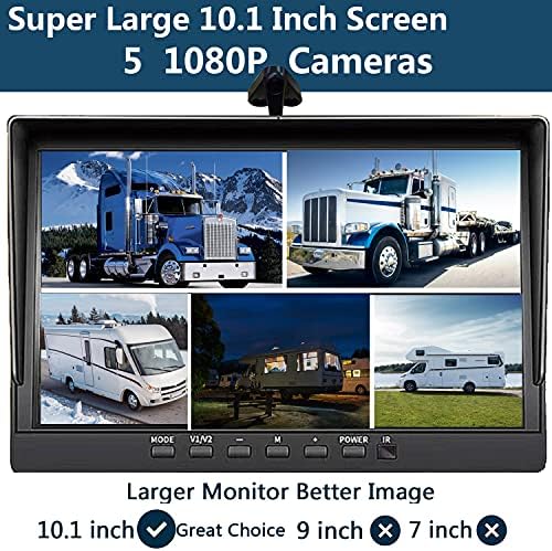 צג מצלמת גיבוי בגודל 10.1 אינץ '1080 אינץ' ומקליט קול וידאו מובנה 128 ג ' יגה-בייט לקרוואן משאית קרוואנים