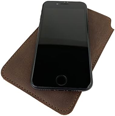 Leathertex, iPhone SE שרוול בעבודת יד מעור דגנים מלא, אור אולטרה, אביזר טלפון מגן ומעשי - וינטג ', סגנון