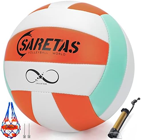 סארטאס כדורעף כדורעף חופים רך גודל רשמי למשחק חיצוני / פנימי, כדורי מטח צבעוניים לנוער בני נוער וילדים,