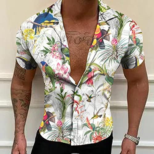 2023 חולצות מודפסות של גברים חדשים מודפסים אופנה חולצות חוף עם שרוולים קצרים