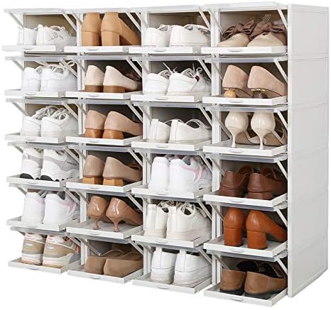 3 יחידות דחיפה מגירת דחיפה תיבת נעליים ארגון נעליים מארגן מגירת תצוגת אחסון פלסטיק שקוף VBPUSH