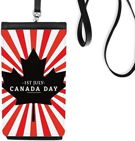 יום קנדה שמח 4 ביולי ארנק טלפון מייפל שחור ארנק תלייה ניידת כיס שחור