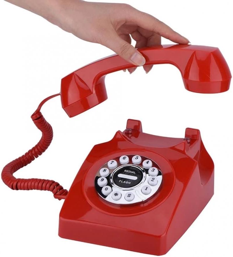 טלפון חיוג סיבובי של SEASD טלפון רטרו קווי חוטי לבילול רעשי משרד ביתי טלפון עתיק וינטג '