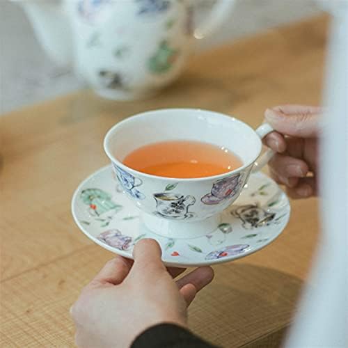 Mgor ספלי תה קפה פשוטות וקלחת סט עצם סין סין כוסות אספרסו בסגנון אירופאי כוס ארוחת בוקר מעודנת המתאימה