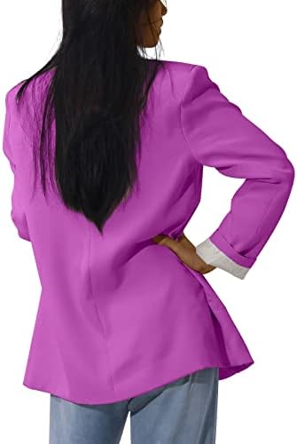 מעילי חורף לנשים Mebamook אופנה 2022 כיסים קדמיים קרדיגן חליפה רשמית מעיל חולצה שרוול ארוך מעיל