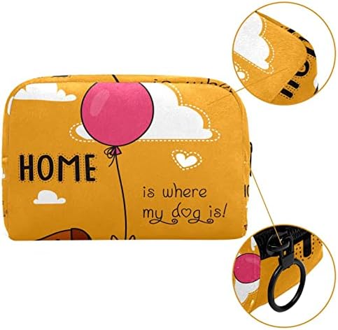 תיק קוסמטי של TbouoBt לנשים, תיקי איפור מרווחים לטיולי טואלט מתנה לטיולים, קריקטורה בבית וכלבים