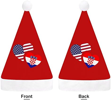 קרואטיה ארהב דגל חג המולד כובע סנטה כובעי חג המולד עץ קישוטי חג דקור מתנות למבוגרים נשים משפחת גברים