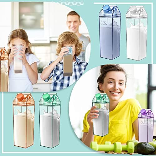 Foaincore 20 PCS 17 גרם חלב צלול קרטון בקבוקי מים בתפזורת בקבוקי חלב מרובע פלסטי