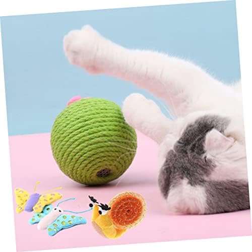 MIPCACATH 2PCS צבע חילזון טיזר חתך צורת חתול צעצוע שיני כלב מספקת פרפר זולת נשיכה ללעוס משחק אקראי