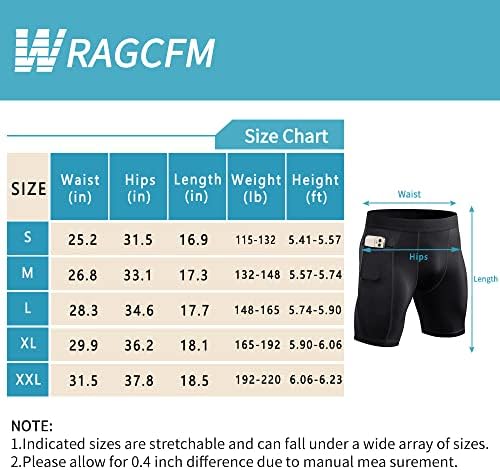 מכנסי דחיסה לגברים של WRAGCFM עם כיסים המריצים אימון מכנסיים קצרים תחתונים פעילים