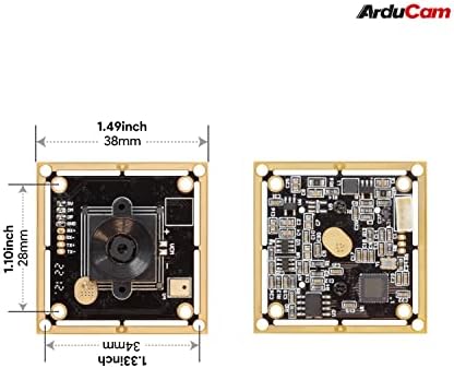 ארדוקאם 8 מגה פיקסל 1080 מגה פוקוס אוטומטי מודול מצלמה עם מיקרופון, 1/3.2 אינץ '179 מיני יו-וי-סי 2.0