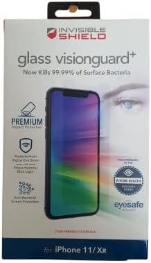 זג בלתי נראהמגן זכוכית חזות + הגנה מפני פגיעות פרימיום ומסנן אור כחול לאייפון 11 ולאייפון אקס-אר
