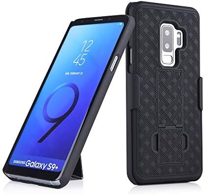 Samsung Galaxy S9 Plus נרתיק, Combo Shell & Super Slim Case w/Kickstand מובנה וקליפ חגורה מסתובבת עבור Samsung