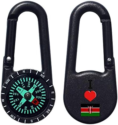 Azeeda 'I Love Kenya' Compass Keyring
