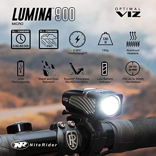 Lumina Micro 900 אור קדמי אור קדמי LED USB נטענת כביש הרים נטען