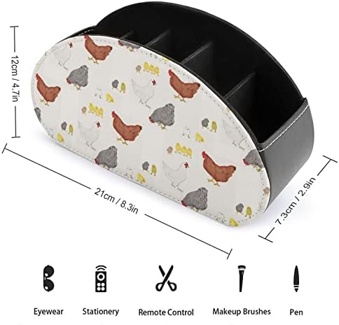 שמח פסחא תרנגולות עור מפוצל שלט רחוק מחזיק מארגן שולחן תיבת אחסון עם 5 תאים