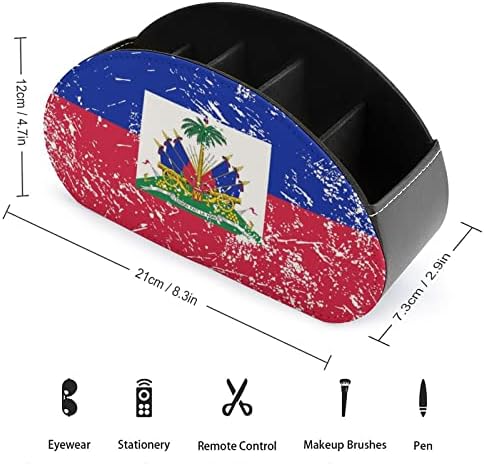 האיטי רטרו דגל עור שלט רחוק מחזיק עם 5 תאים משרד אחסון תיבת שולחן העבודה מגש