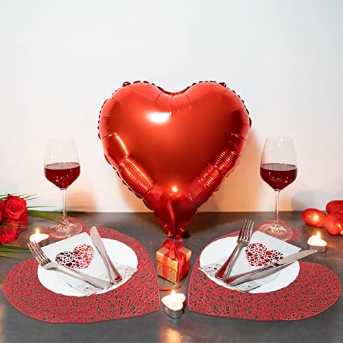 אהבת לב מפיות רכבת התאמה סט של 12 יחידות חתונה מפיות שולחן מחצלות 12 יחידות תחתיות חג האהבה שולחן קישוטי