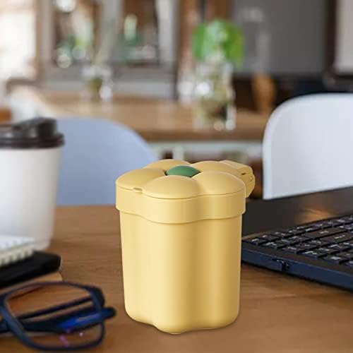 Colcolo Mini פסולת שולחן עבודה יכולה ללבוש מיכל מנתק עמיד נגד החלקה על משטח, צהוב