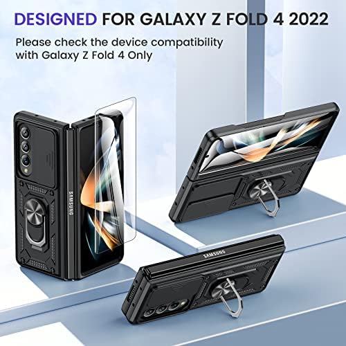 VEGOGE עבור סמסונג Z CLEDUM 4 CASE, Galaxy Z Fold 4 Case עם כיסוי מצלמת שקופיות ומגן מסך מובנה 360